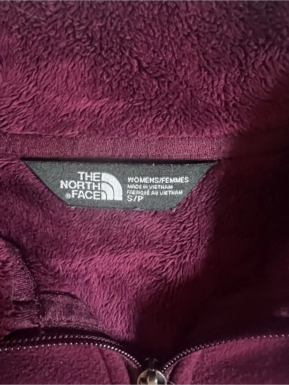 The North Face Women's Maroon Full-Zip Teddy Fleece Jacket Size Women’s Small
